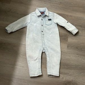 7 For All Mankind Baby Denim One Piece Suit - 6-9mon